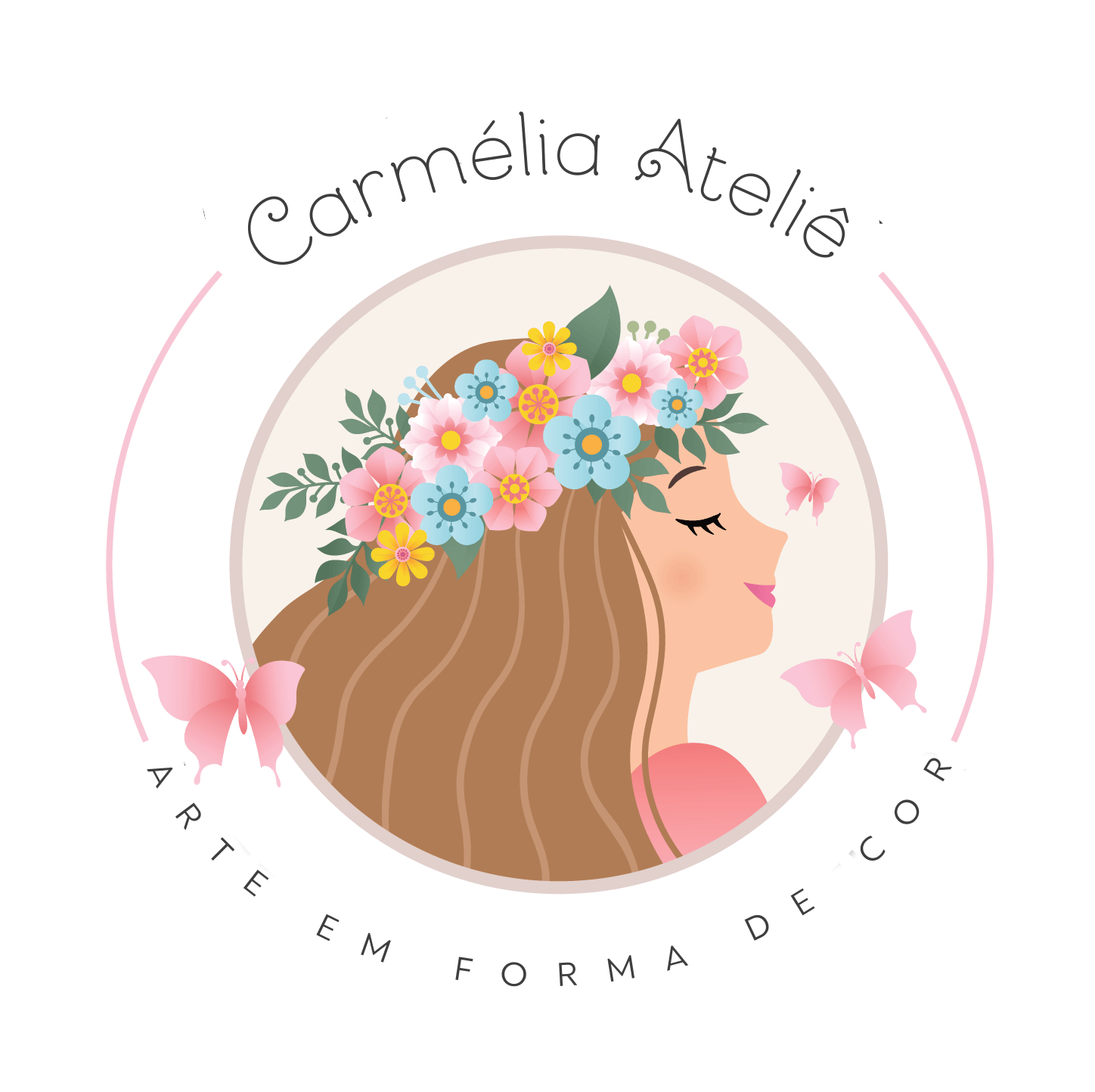 Logo - Carmélia Ateliê - Peças pintadas a mão e workshops criativos em Santo André - ABC Paulista - São Paulo - SP